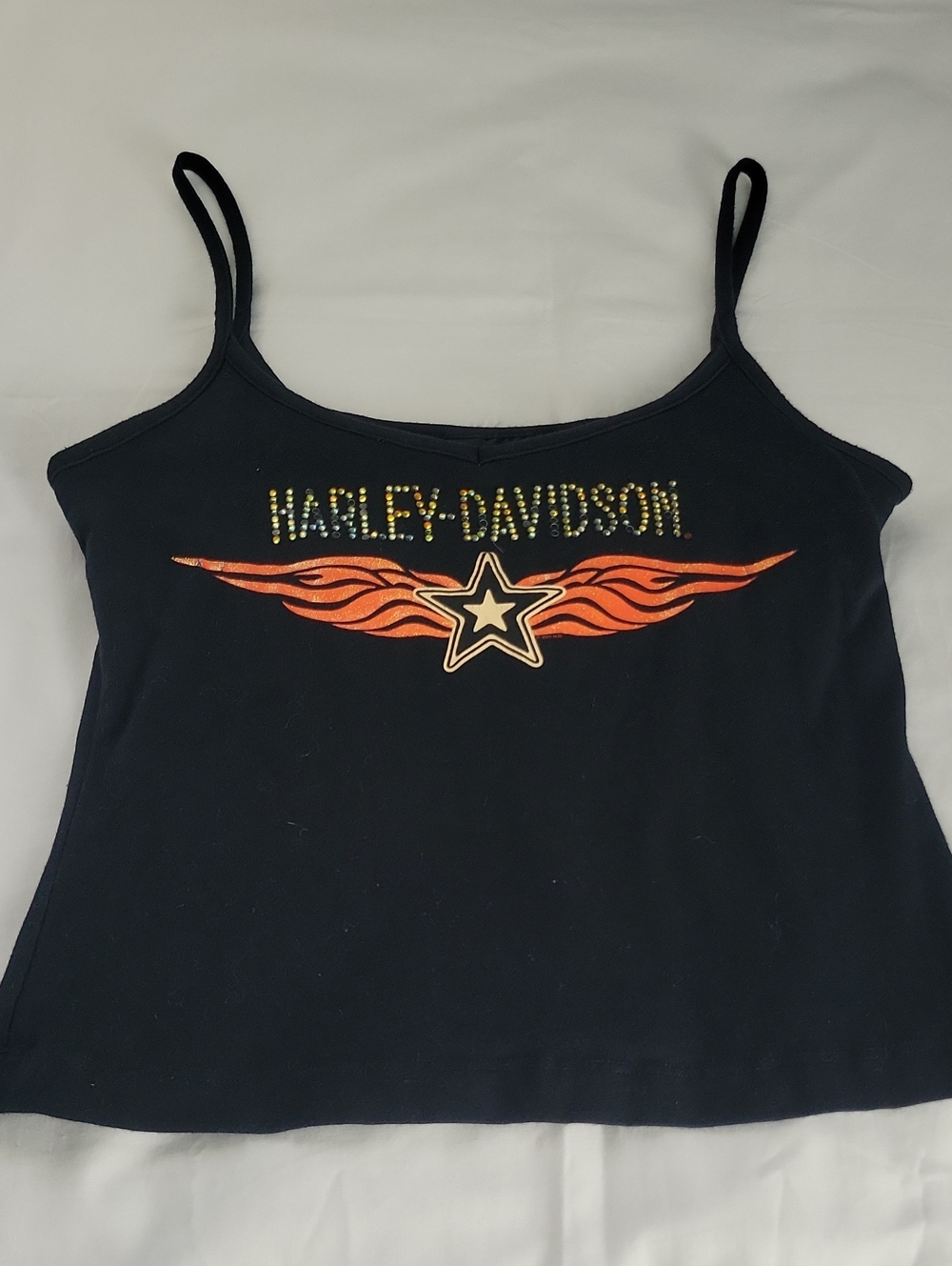 Harley-Davidson Black Women's Tank with Orange Star Graphic